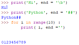 What is the Use of End=' ' in Python?